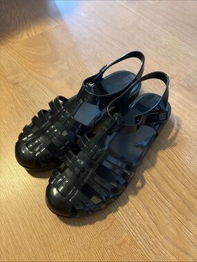 Zaxy glossy Black Jelly Shoes size 9